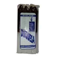 Vela  Preto e Branco 18g  - 8 unidades