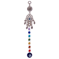 Mão de Fátima com olho grego e 7 pedras dos Chakras