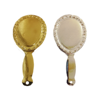 Espelho em metal dourado ou prateado 8 cm